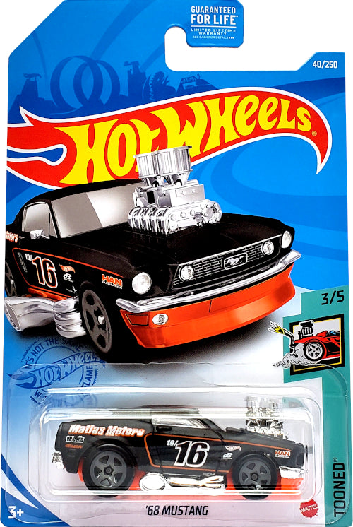 2021 Hot Wheels Mainline #040 - 1968 Ford Mustang (Tooned Black) GRY01 on Sale