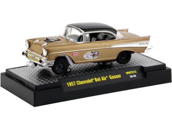 2020 M2 Machines Desktop WMTS13-20-20 - 1957 Chevy Bel Air Gasser (NHRA Gold) Discount