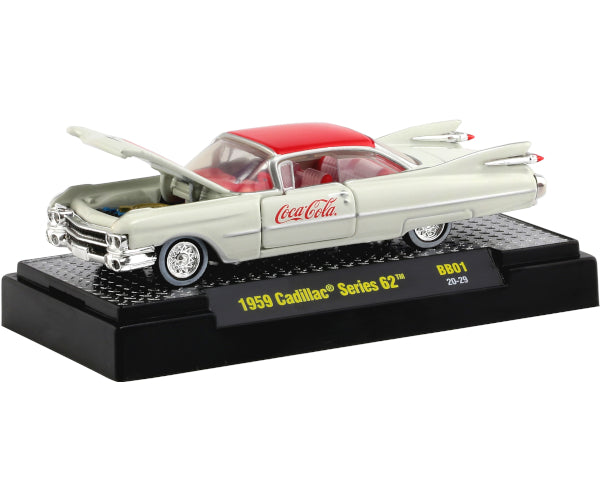 2020 M2 Machines Coca Cola BB01-20-29 - 1959 Cadillac Series 62 Coupe (White) Online Hot Sale