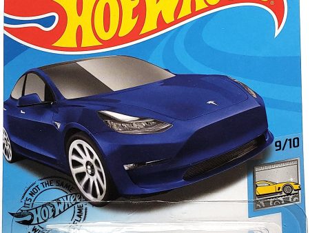 2020 Hot Wheels Mainline #112 - Tesla Model 3 (Blue) GHF32 For Cheap