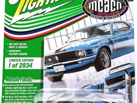 2020 Johnny Lightning Muscle Cars USA - 1970 Ford Mustang Boss 302 (Blue) JLMC024-36A Online Sale