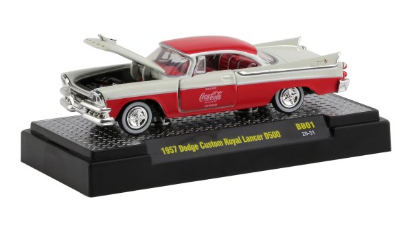 2020 M2 Machines Coca Cola BB01-20-31 - 1957 Dodge Custom Royal Lancer D500 (White) Discount