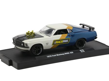 2020 M2 Machines Auto Drivers #R702040 - 1970 Ford Mustang Boss 429 (White   Blue Racepak) Cheap