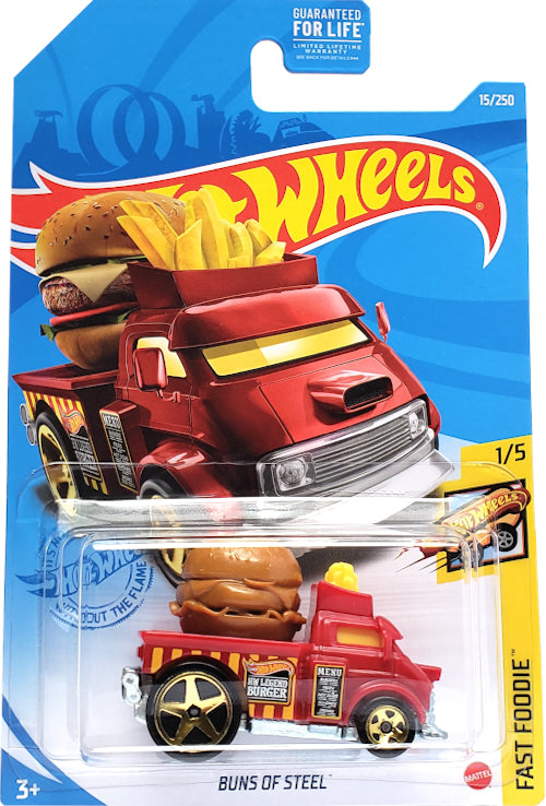 2021 Hot Wheels Mainline #015 - Buns of Steel Food Truck (Red) GRY07 Fashion