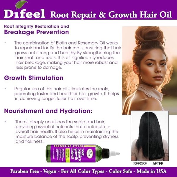 Difeel PS Root Repair Biotin Rosemary Hair Oil 8oz Online now