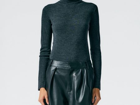 Featherweight Ribbed Sweater Turtleneck Pullover Hot on Sale