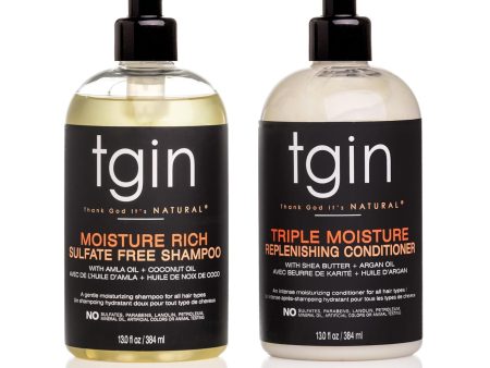 Tgin Moisturizing Shampoo & Conditioner Duo, (Rich Shampoo & Replenish Conditioner) 13 oz (Set) Hot on Sale