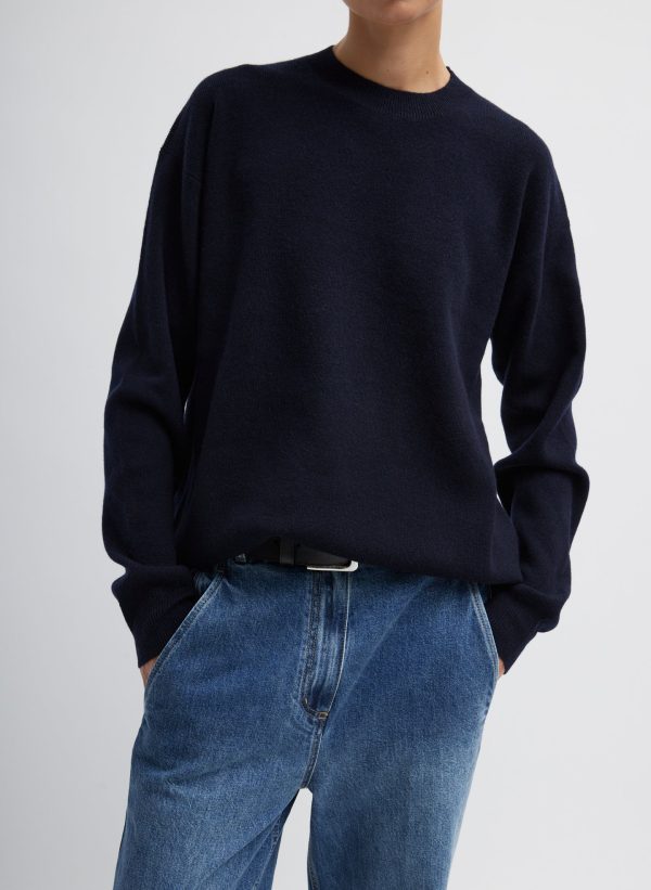 Anna Merino Wool Hole-At-Back Pullover Online now