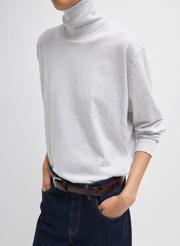 Super Fine Gauge Perfect Men s Turtleneck Pullover Online now