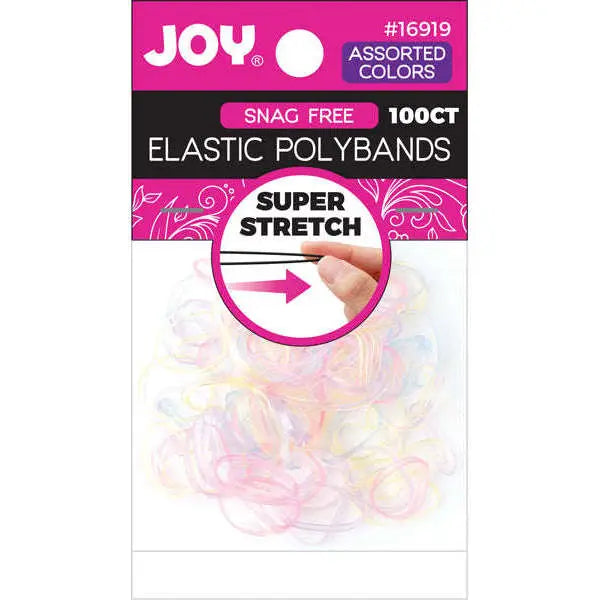 Joy Elastic Polybands 2.5cm 100ct Transparent Asst Online