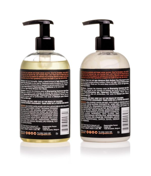 Tgin Moisturizing Shampoo & Conditioner Duo, (Rich Shampoo & Replenish Conditioner) 13 oz (Set) Hot on Sale