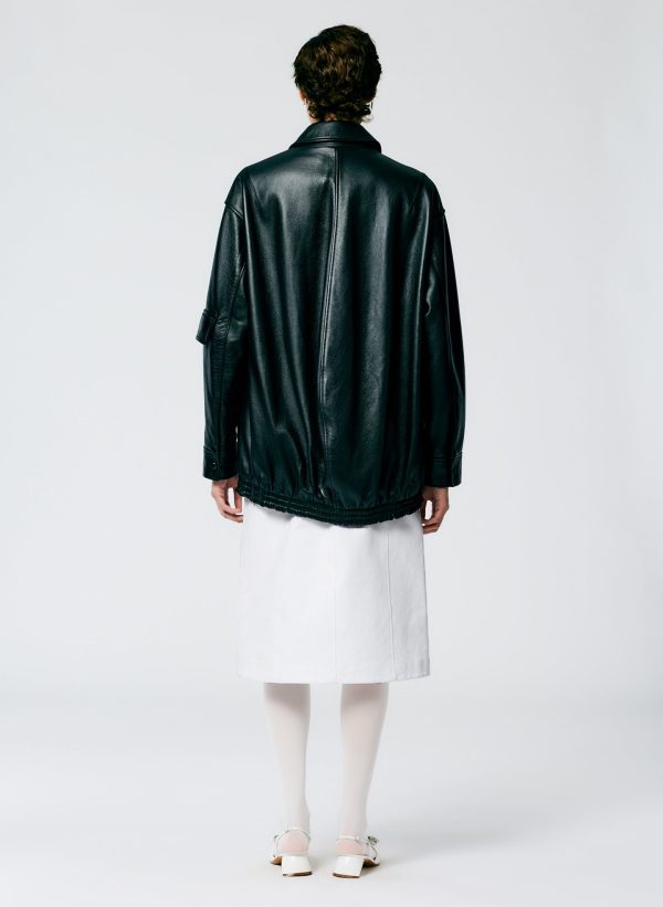 Aviator Leather Oversized Bomber Hot on Sale