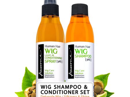 SET OF 2 AWESOME HUMAN  HAIR WIG SHAMPOO 7 OZ  & AWESOME HUMAN HAIR WIG LEAVE IN CONDITIONER  7 OZ Online now