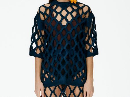 Fishnet Macrame Oversized T-Shirt For Discount