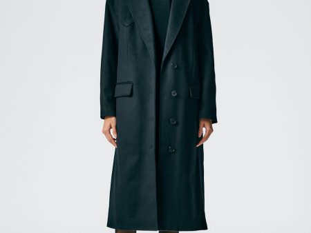 Recycled Wool Cashmere Liam Western Seamed Coat Online now