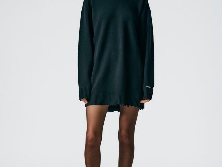 Soft Lambswool Cutout Neckband Mini Dress Online Sale