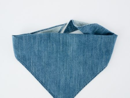 Lightweight Stone Washed Denim Babushka Scarf Online Sale