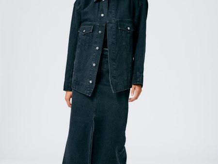 Black Denim Oversized Jacket Online now