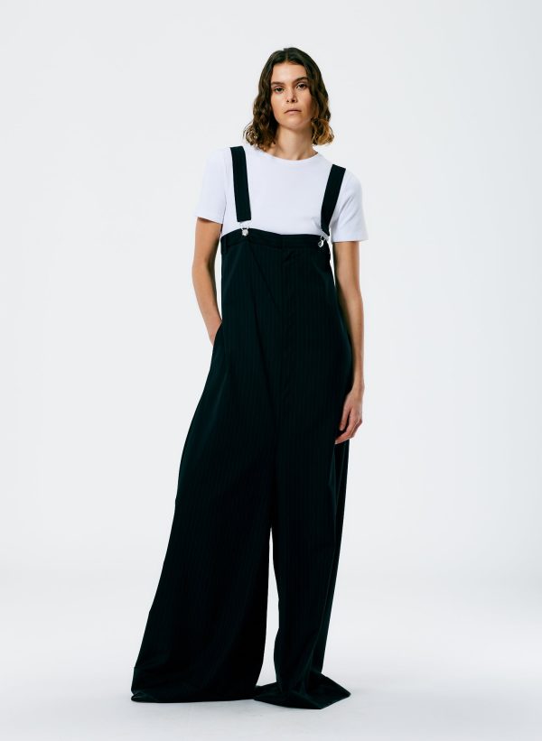 Dominic Pinstripe Overall Wide Leg Pant Hot on Sale