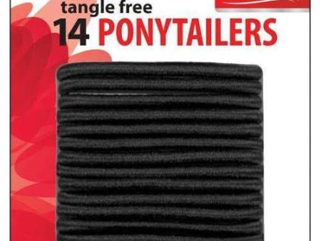 Annie #3355 Tangle Free Black Ponytailers 5 1 2  14 ct For Sale