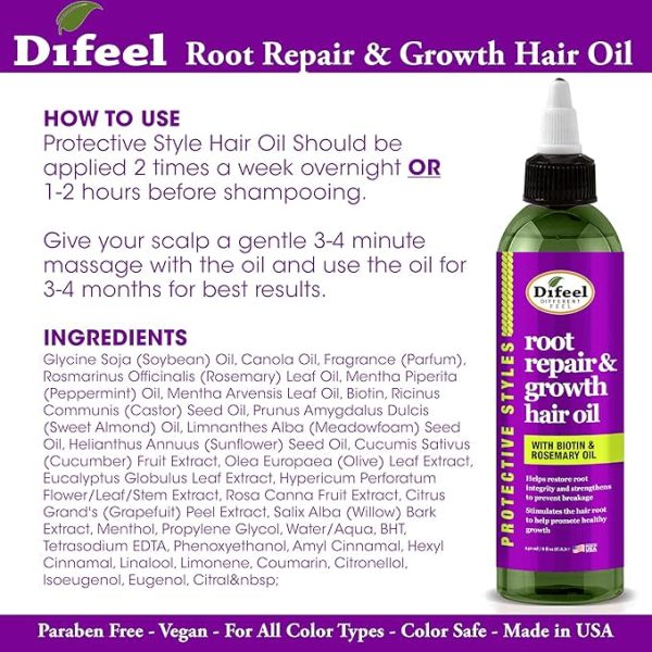 Difeel PS Root Repair Biotin Rosemary Hair Oil 8oz Online now