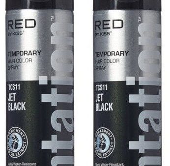 2 PACK KISS TINTATION COLOR SPRAY TCS11 JET BLACK Fashion