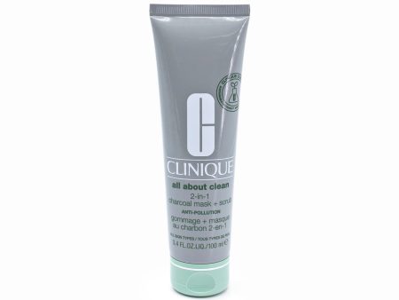 CLINIQUE All About Clean 2-in-1 Charcoal Face Mask + Scrub 3.4oz - New Online Sale