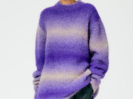 Ombre Superfine Alpaca Funnel Neck Pullover Hot on Sale