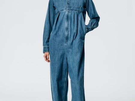 Lightweight Stone Washed Denim Jumpsuit Sale