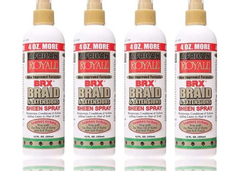 4 PACK AFRICAN ROYALE BRX BRAID & EXTENTIONS SHEEN SPRAY 120Z Supply