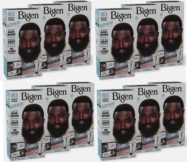 12 PACK BIGEN EZ HAIR COLOR (M3) DARKEST BROWN Sale