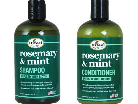 2 PACK DIFEEL ROSEMARY & MINT SHAMPOO & CONDITIONER 12 FL OZ EACH Online