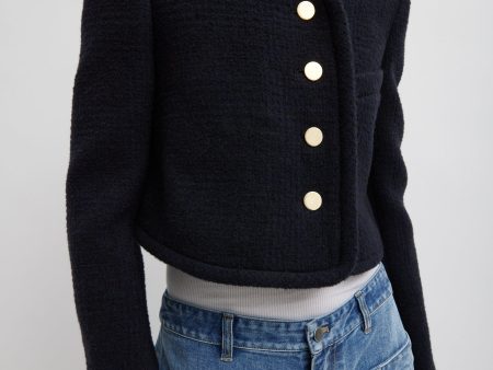 Majeur Boucle Shrunken Cardigan Jacket Discount