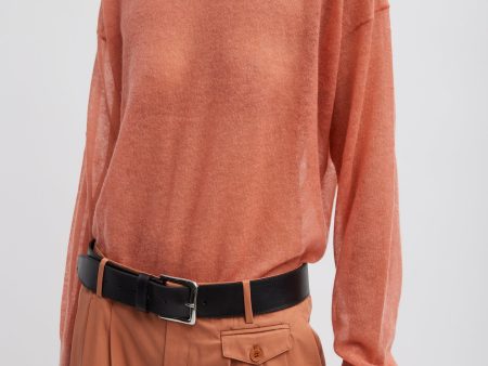 Sheer Sweater Crewneck Easy Pullover Sale