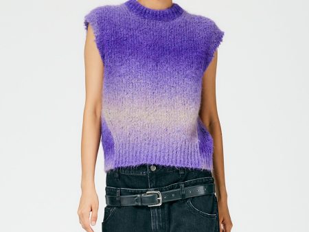 Ombre Superfine Alpaca Shrunken Cutoff Vest Fashion