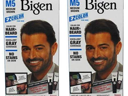 2 PACK BIGEN EZ HAIR COLOR (M5) MEDIUM BROWN Hot on Sale