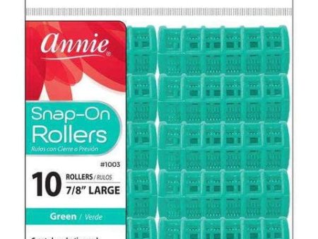 Annie Snap-On Rollers Size L 10 ct Green #1003 For Cheap