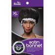 Annie Ms. Remi XL Satin Bonnet Black #4414 Fashion