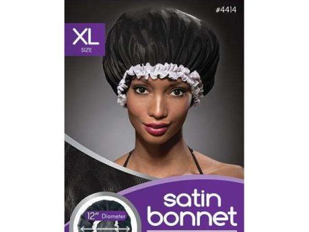 Annie Ms. Remi XL Satin Bonnet Black #4414 Fashion