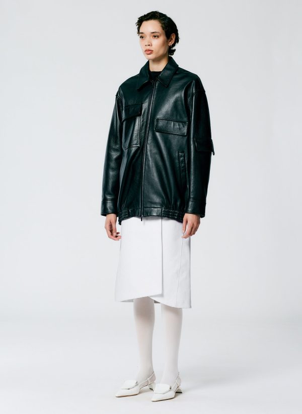 Aviator Leather Oversized Bomber Hot on Sale