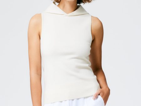 Compact Stretch Cashmere Sleeveless Hoodie For Discount