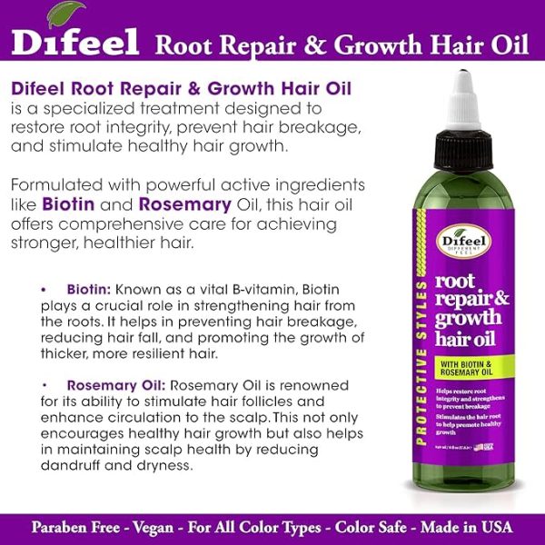 Difeel PS Root Repair Biotin Rosemary Hair Oil 8oz Online now