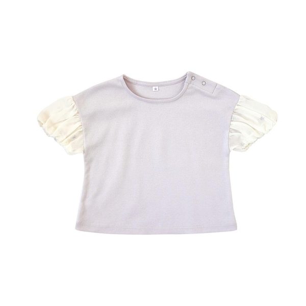 10mois (Dimowa) Star Chiffon Puff T-shirt Gray For Cheap