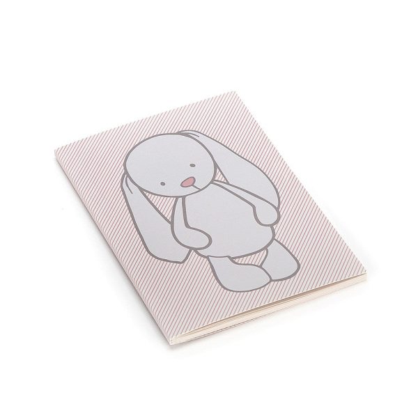 JellyCat Bashful Bunny Pink Stripes A6 Note Book For Cheap